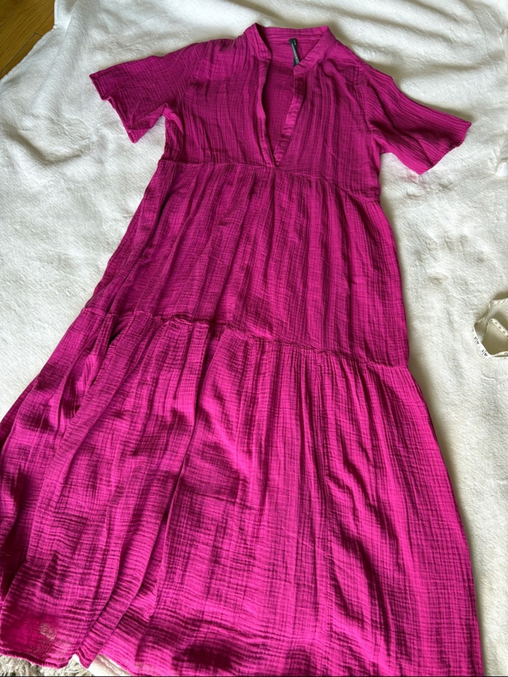 Anthropologie bright pink Maxi Dress